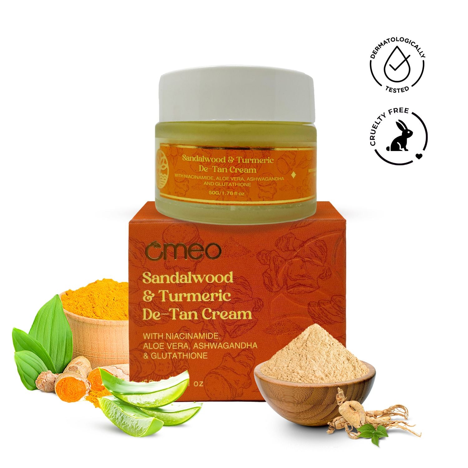 OMEO SANDALWOOD & TURMERIC DE-TAN CREAM 50GM