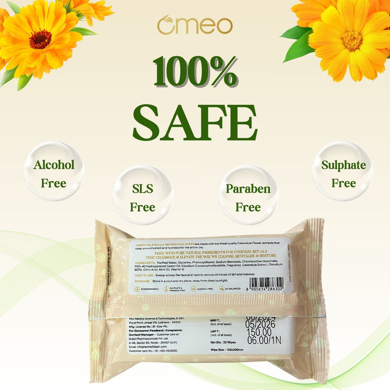 Omeo Calendula Refreshing Wipes