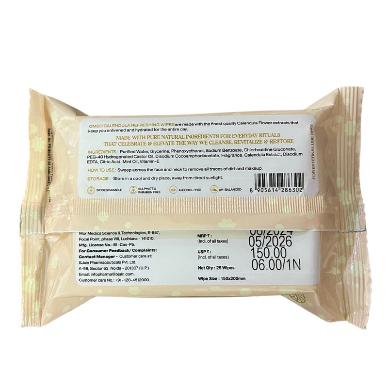 Omeo Calendula Refreshing Wipes