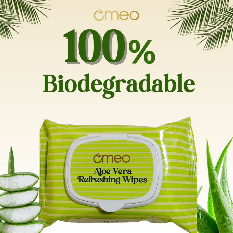 Omeo Aloe Vera Refreshing Wipes (Pack of 2)