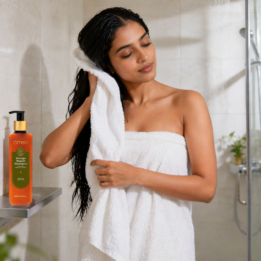 Follow with a nourishing conditioner or hair oil to lock in moisture and enhance repair results