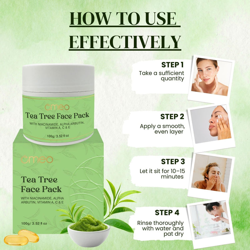 OMEO TEA TREE FACE PACK 100GM
