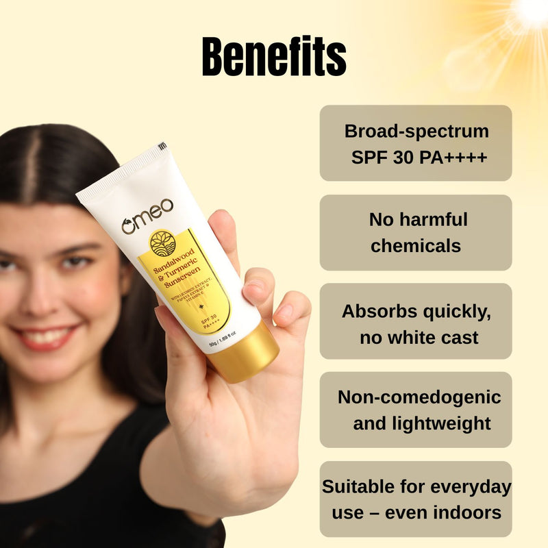 Omeo Sandalwood & Turmeric Sunscreen SPF 30 with PA++++