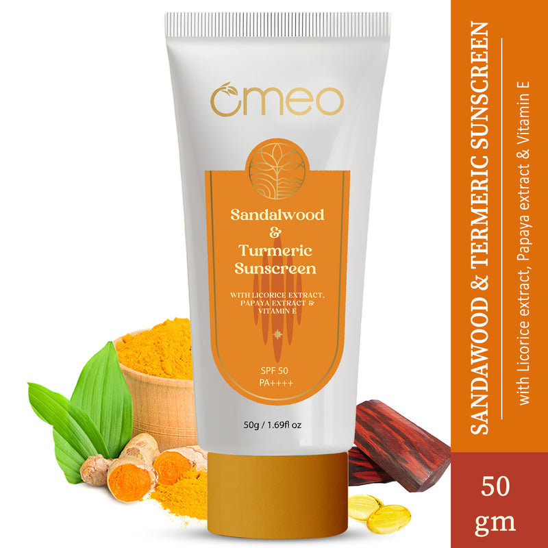 Omeo Sandalwood & Turmeric Sunscreen SPF 50 with PA++++ Protection 50G