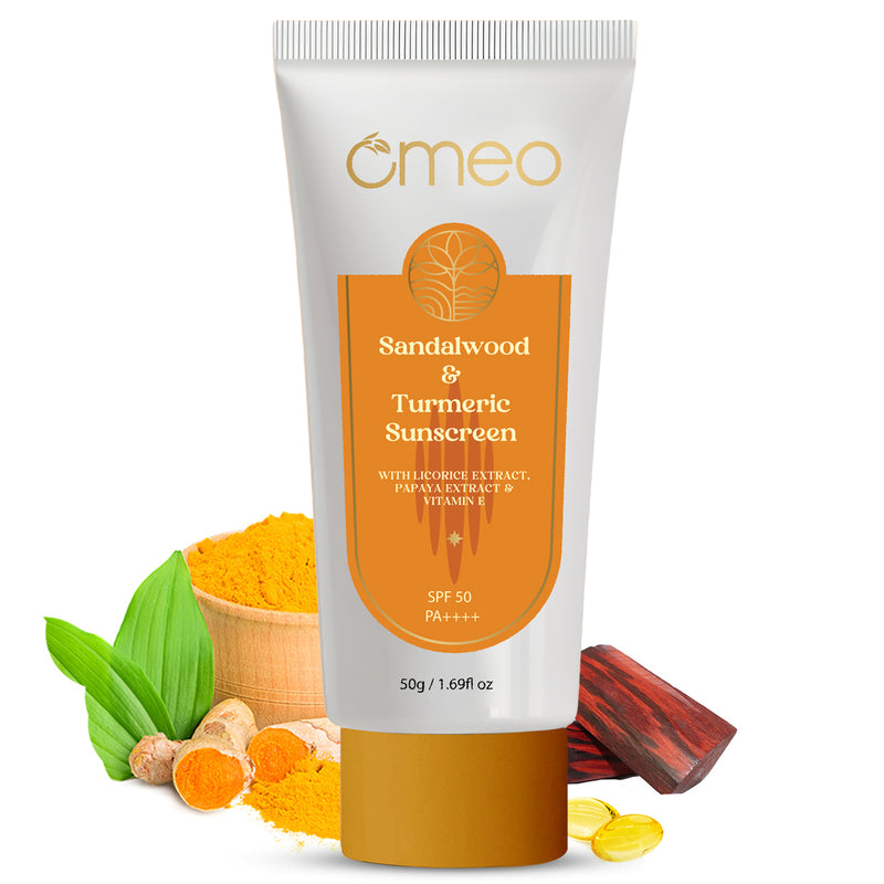 Omeo Sandalwood & Turmeric Sunscreen SPF 50 with PA++++ Protection 50G