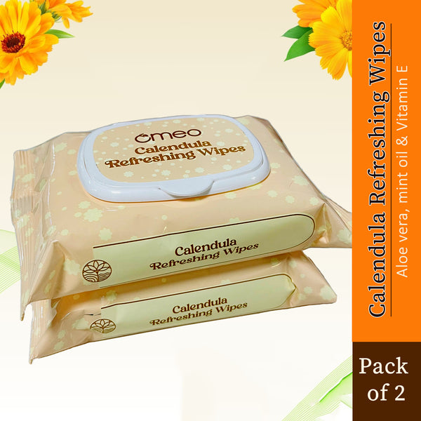 Omeo Calendula Refreshing Wipes (Pack of 2)