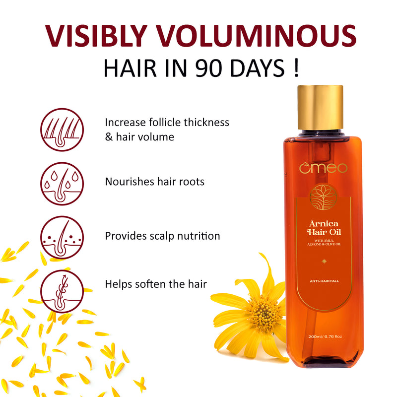Omeo Arnica Montana Hair Oil with Jaborandi (200ml)