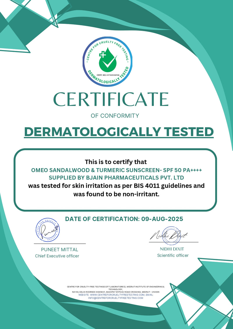 Omeo Sandalwood & Turmeric Sunscreen SPF 50 with PA++++ Protection 200GM