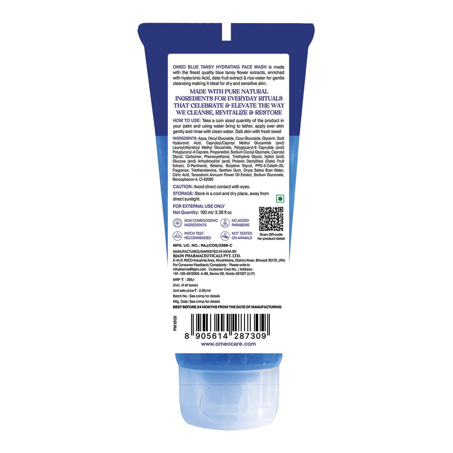 OMEO BLUE TANSY HYDRATING FACE WASH 100ML