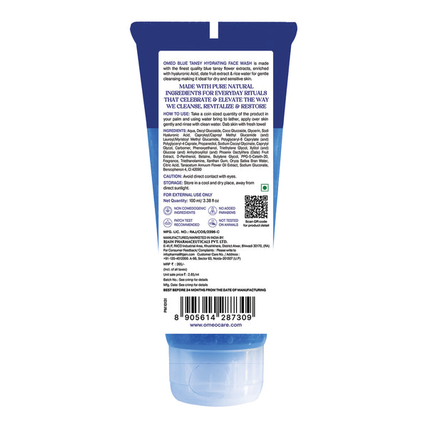 OMEO BLUE TANSY HYDRATING FACE WASH 100ML