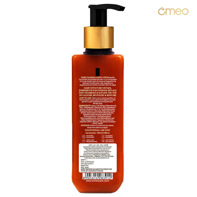 Omeo Calendula Body Lotion With Shea Butter, Hydrating (100ml)