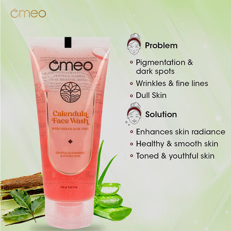 Omeo Calendula Face Wash with Neem & Aloe Vera (100g)
