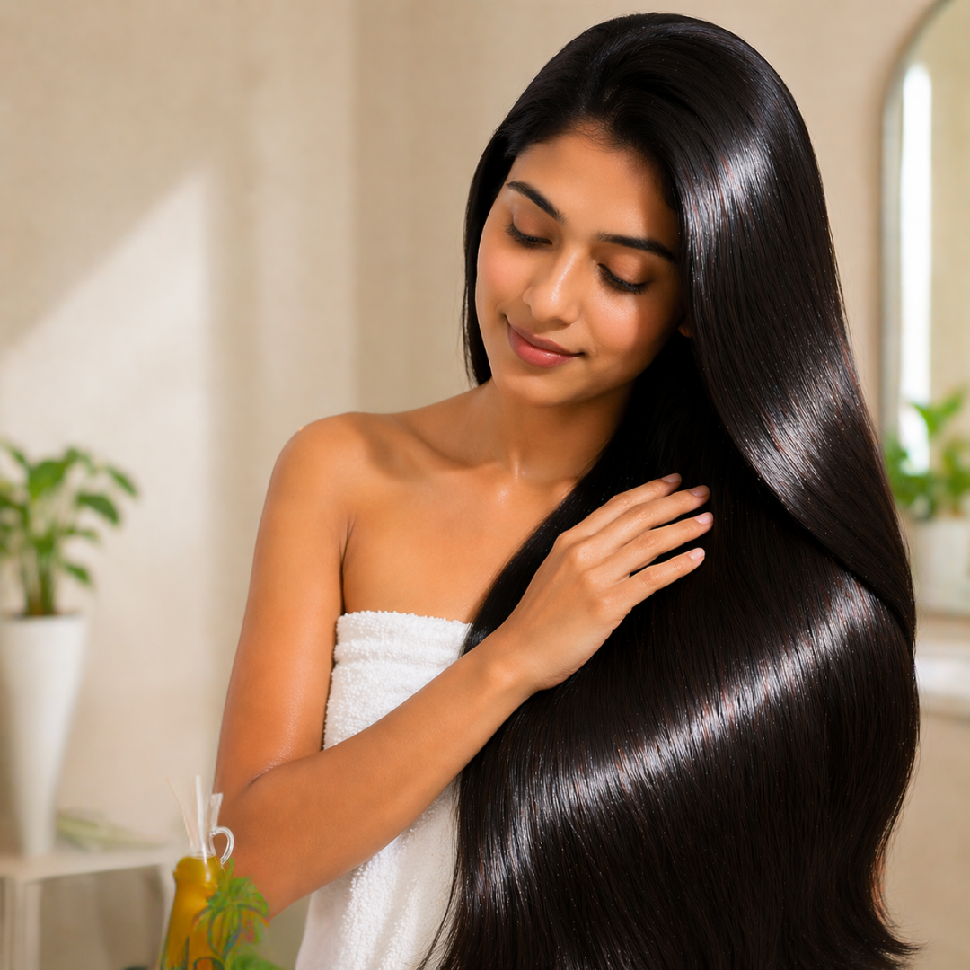Let it absorb or lightly towel dry for a smooth finish.