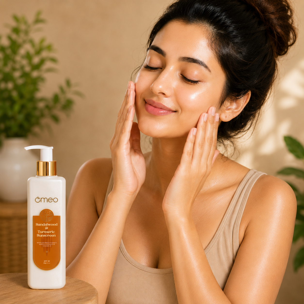Let it absorb for a smooth, radiant, sun-protected finish.