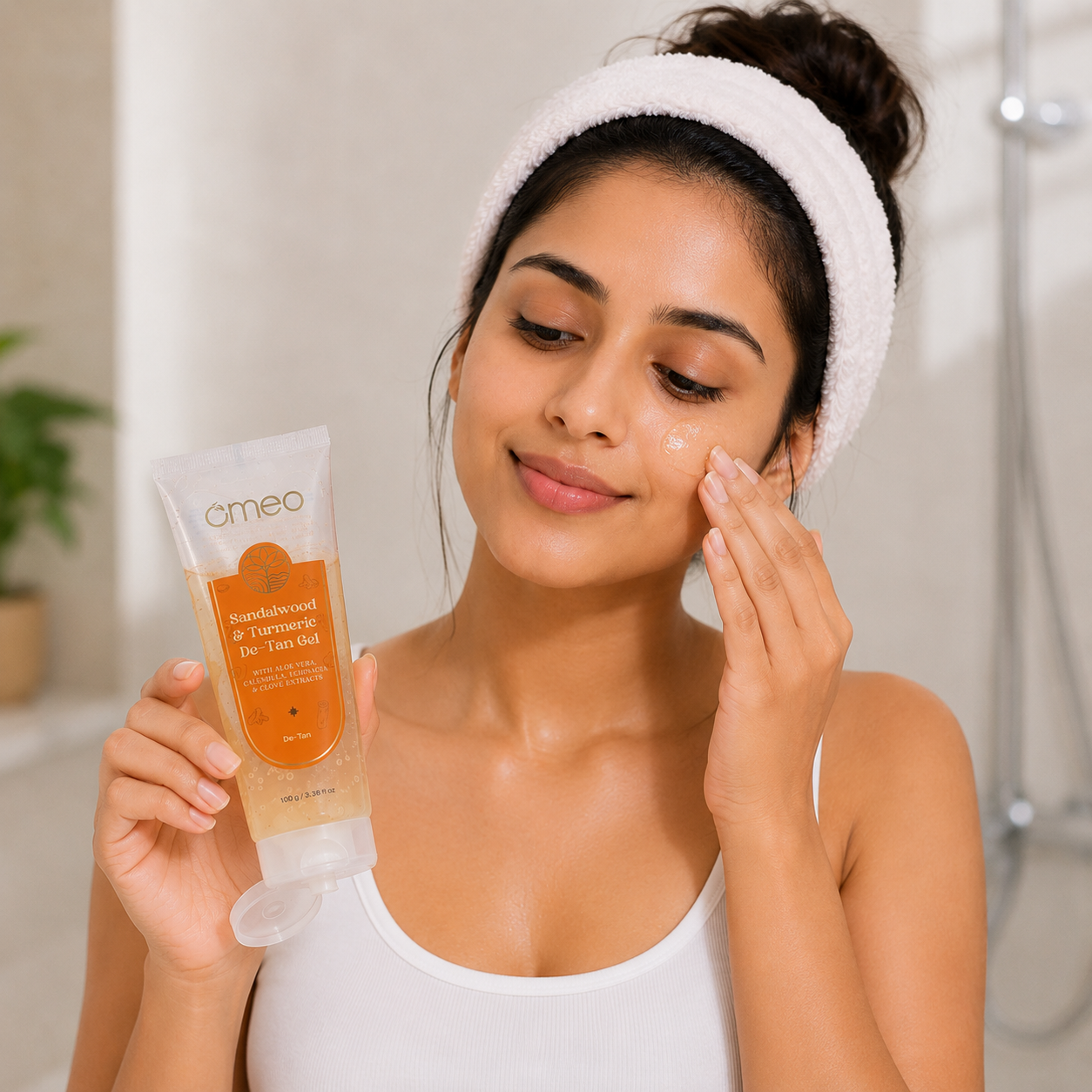Take a small amount & gently spread on your face.