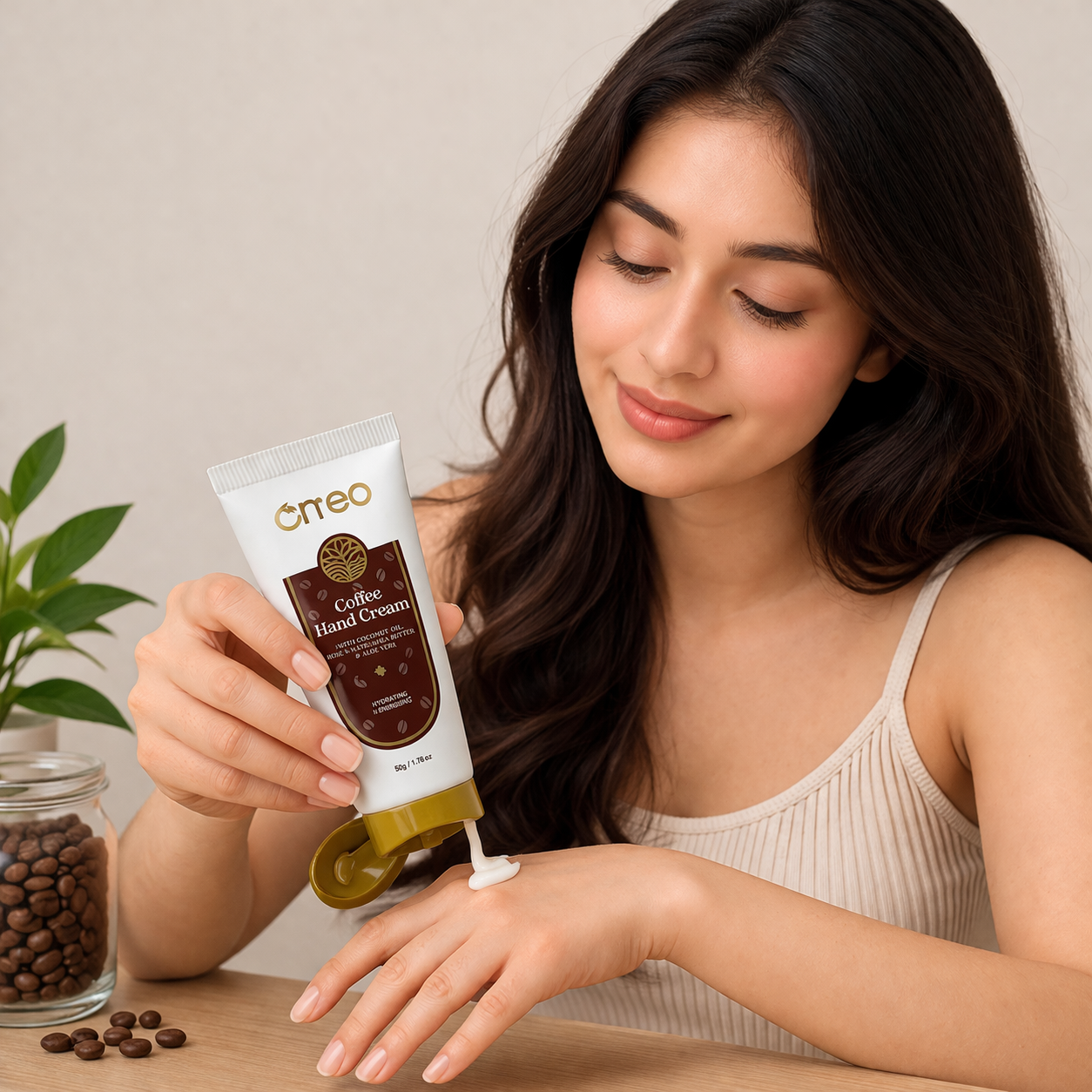 Take a small amount of cream