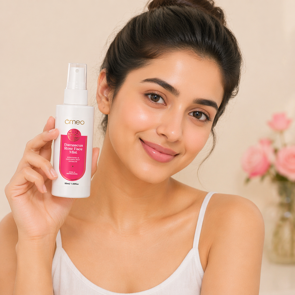  Spray evenly on face