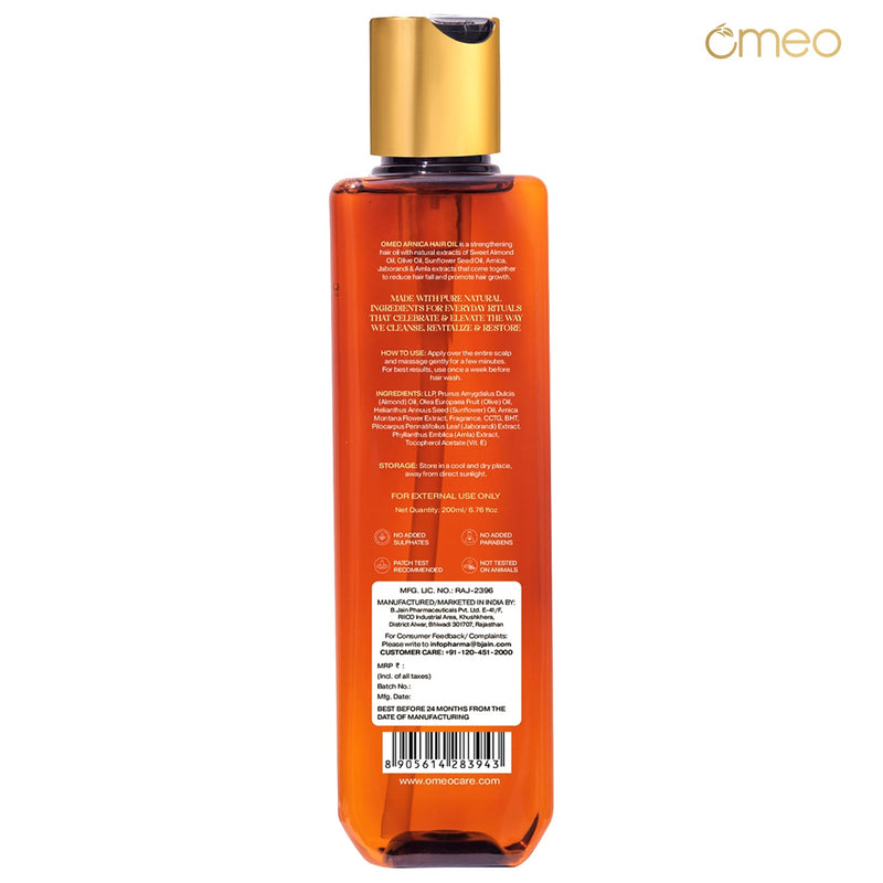 Omeo Arnica Montana Hair Oil with Jaborandi (200ml) back