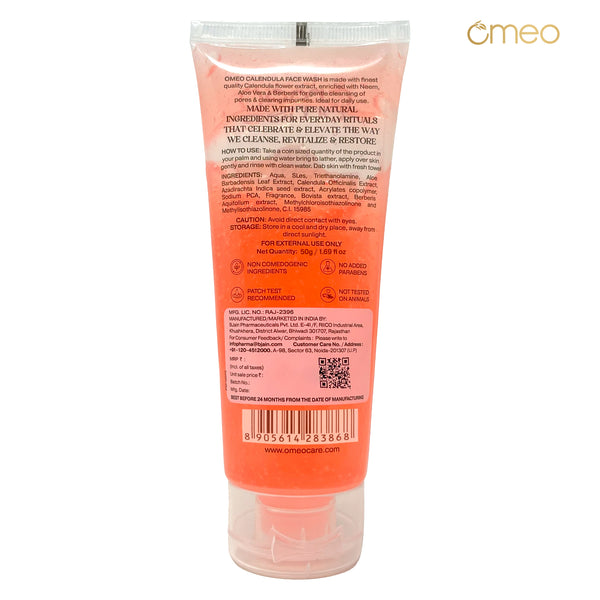 Omeo Calendula Face Wash with Neem & Aloe Vera (50g) back