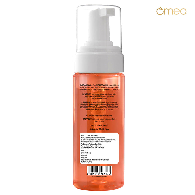Omeo Calendula Foaming Face Wash (150ml) back