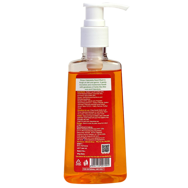 Omeo Calendula Hand Wash 200ML back