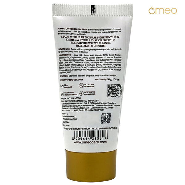 Omeo Coffee Hand Cream 50g back