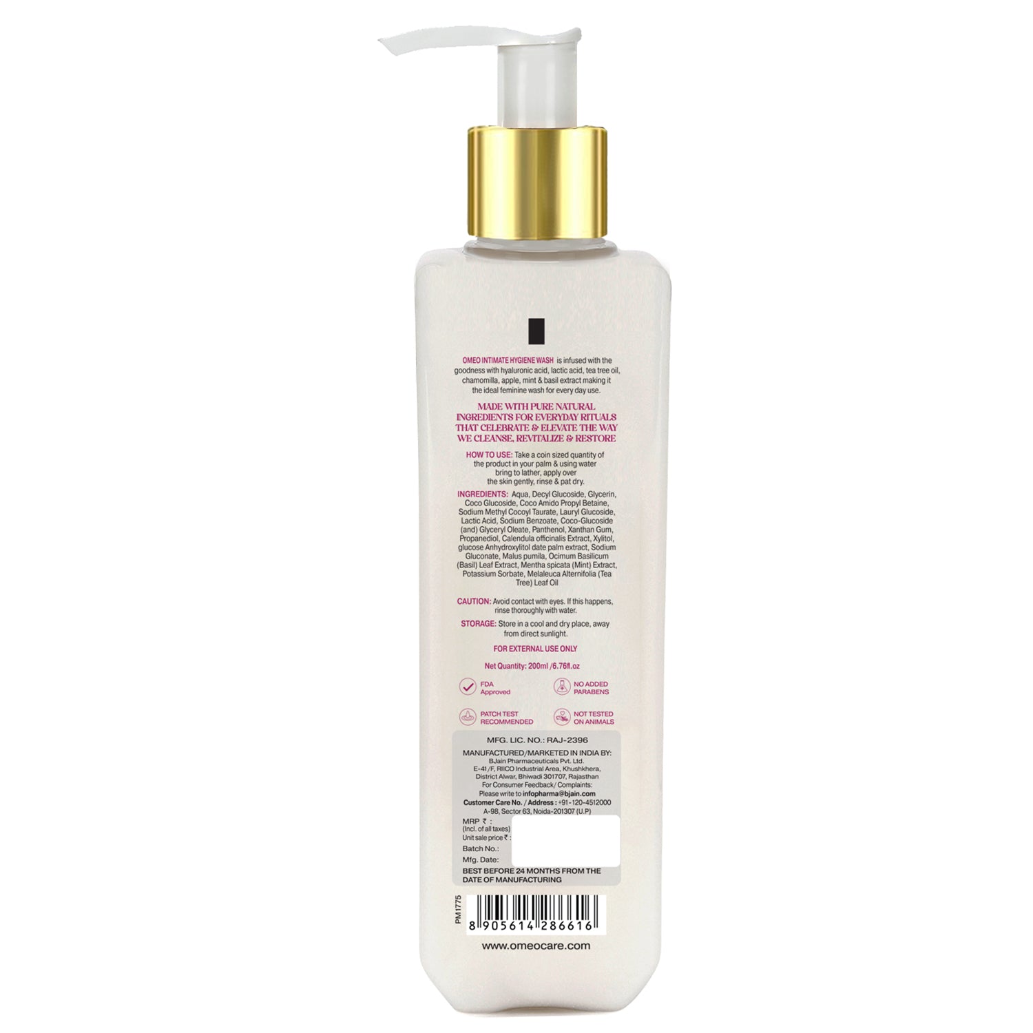 Omeo Intimate Hygiene Wash 200ML back