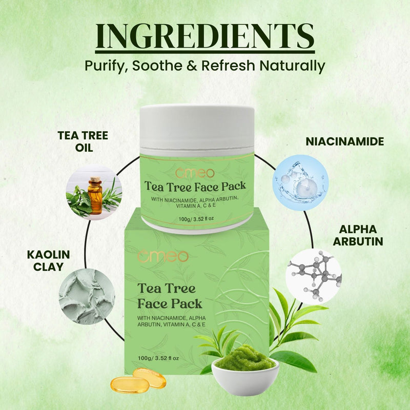 OMEO TEA TREE FACE PACK 100GM