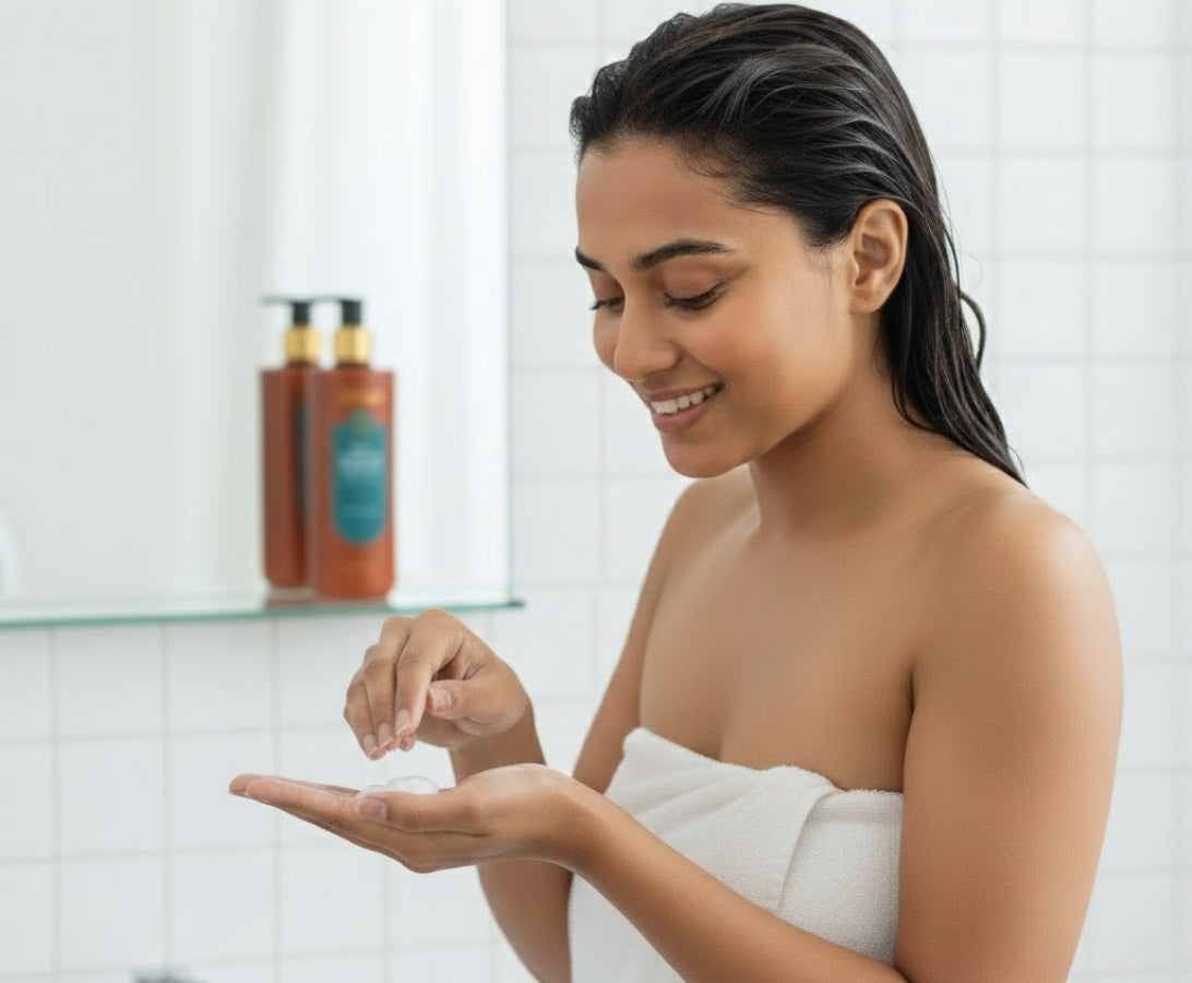 Take a small amount of shampoo