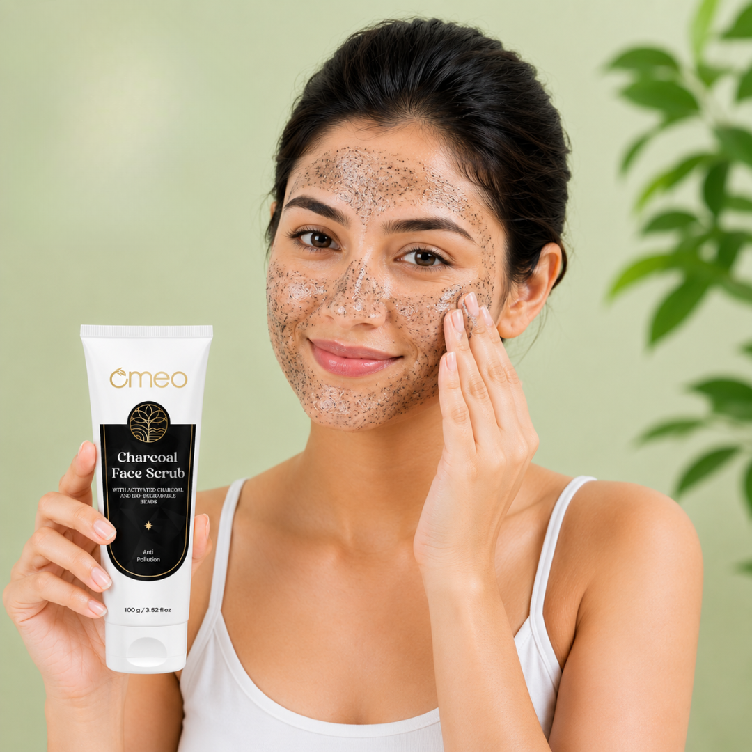 Apply the Tea Tree Face Scrub and massage in circular motions.