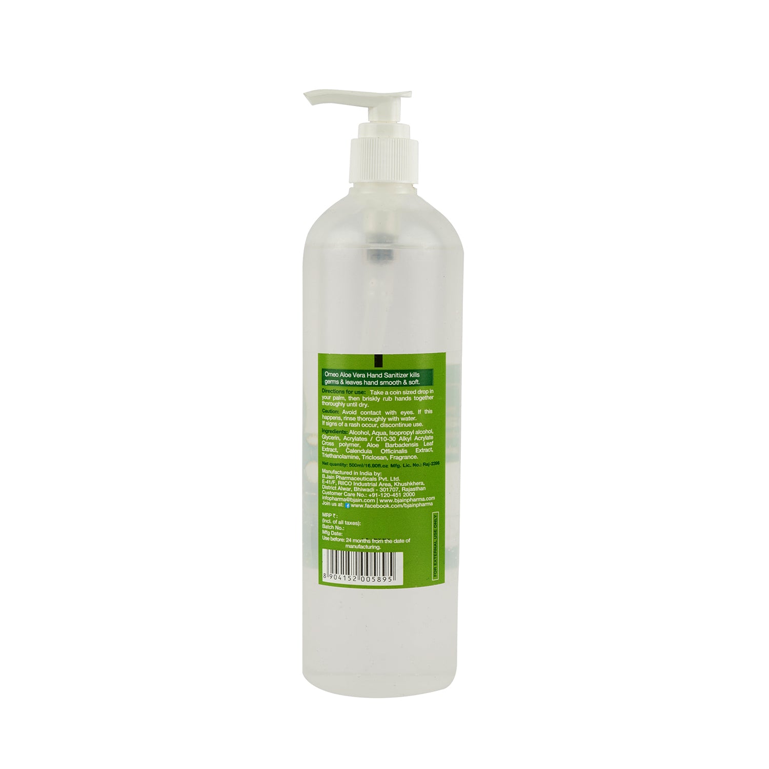 Omeo Aloe Vera Hand Sanitizer 500ML back